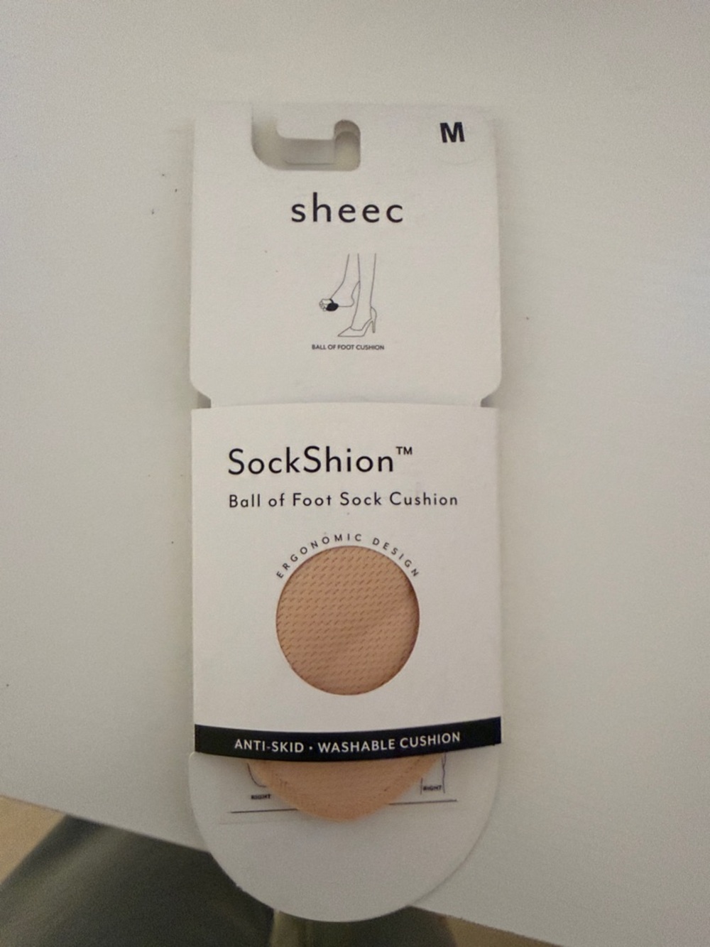 SockShion Ball of Foot Cushion - Nude (M) and Socks Bundle